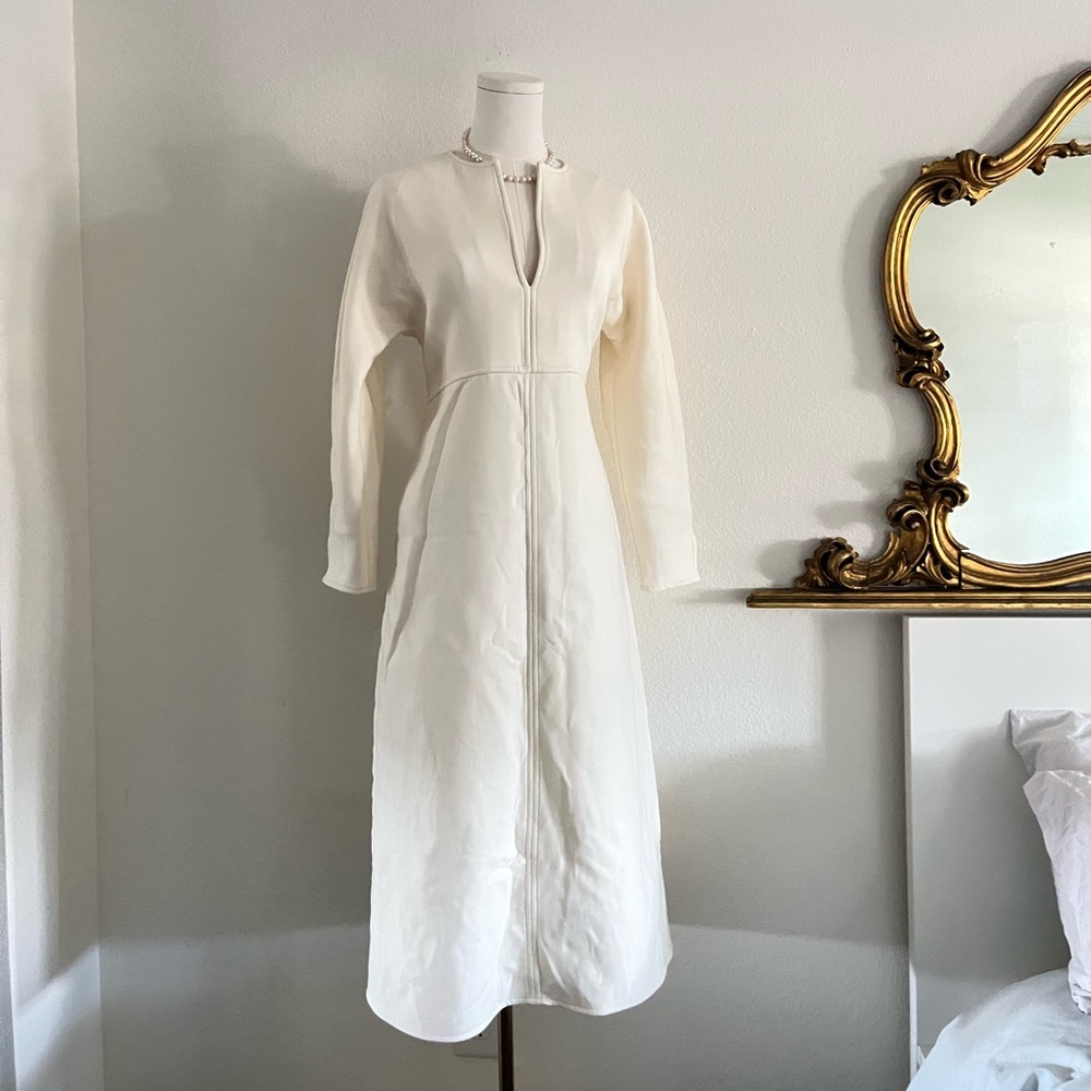 ZARA limited edition white long sleeve dress size m